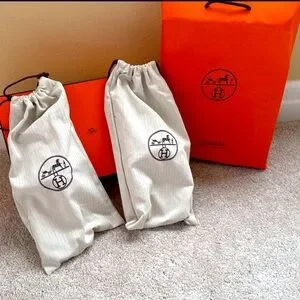 Hermes | Shoes | Hermes Blue Leather Biarritz Slide Sandals  display picture 1